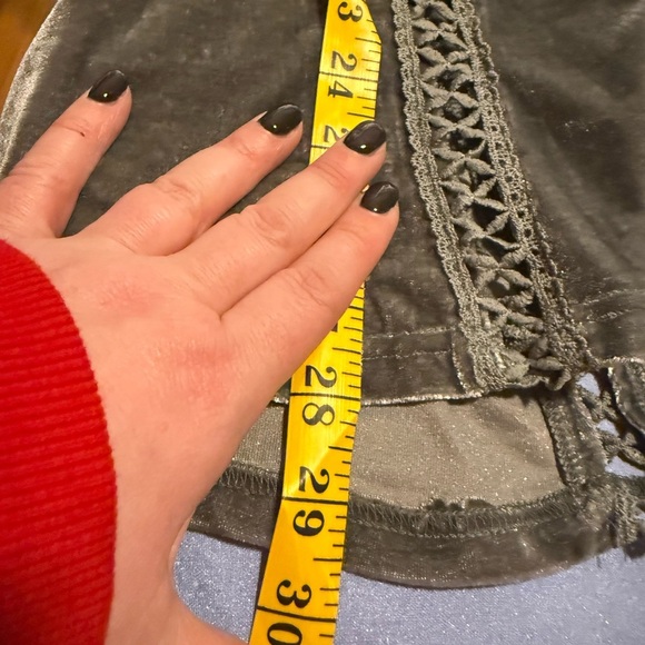 POL Gray Velvet Tunic with Lace Accents - Picture 8 of 9